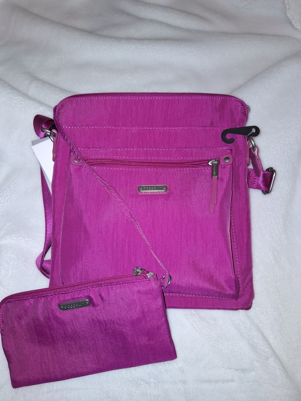 Baggallini Fuchsia Crossbody Bag with Wristlet